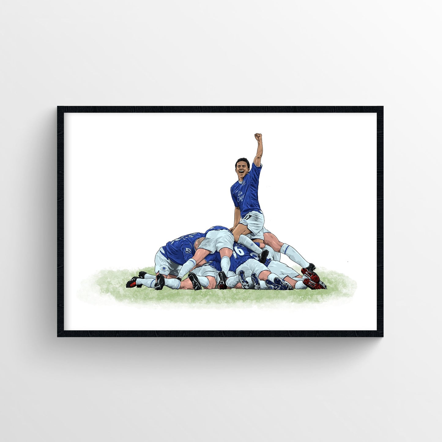 Everton FC 04/05 Print - Tim Cahill Pile On - Forever Everton