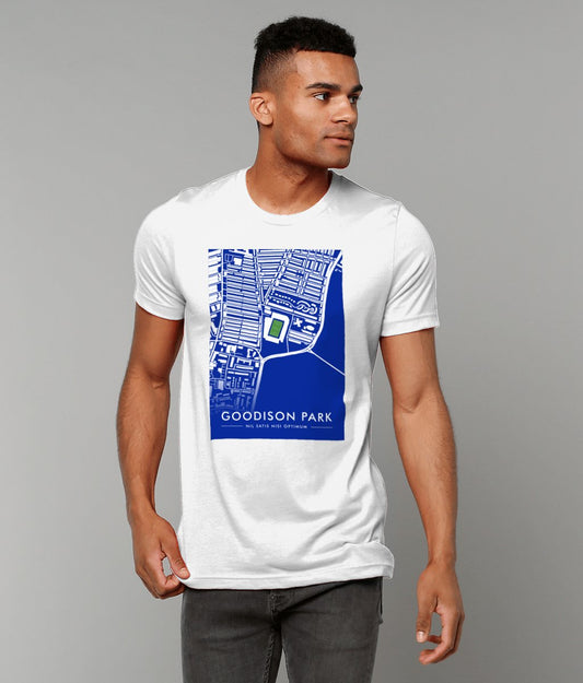 Goodison Park Map Tshirt - Our Blue Home - Forever Everton