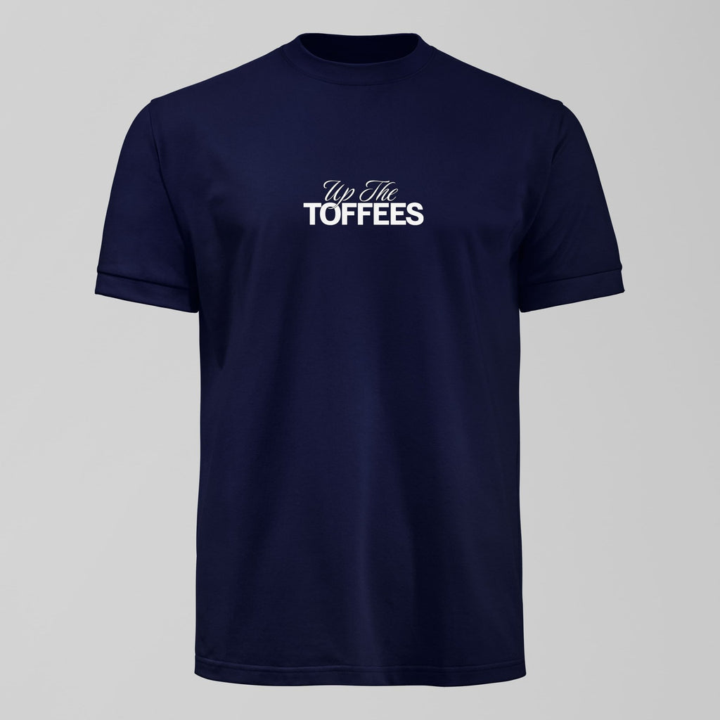 Everton Up The Toffees Script T-Shirt in Navy by Forever Everton