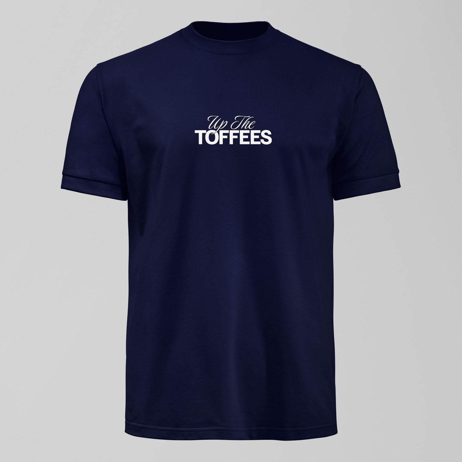 Up The Toffees Script T-Shirt, alternate view. An Everton fan design by Forever Everton.