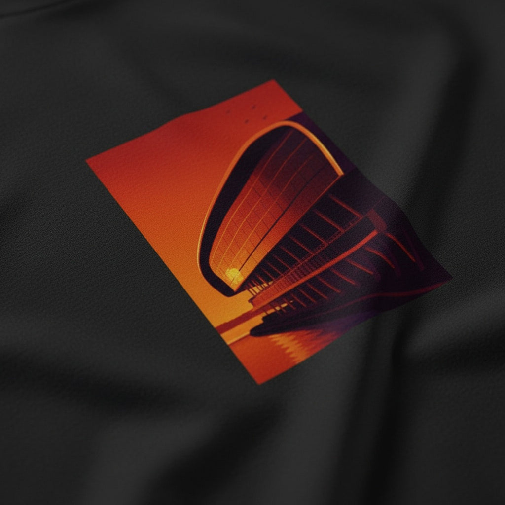 Print close-up on premium cotton. Bramley Moore Future T-Shirt. Forever Everton.