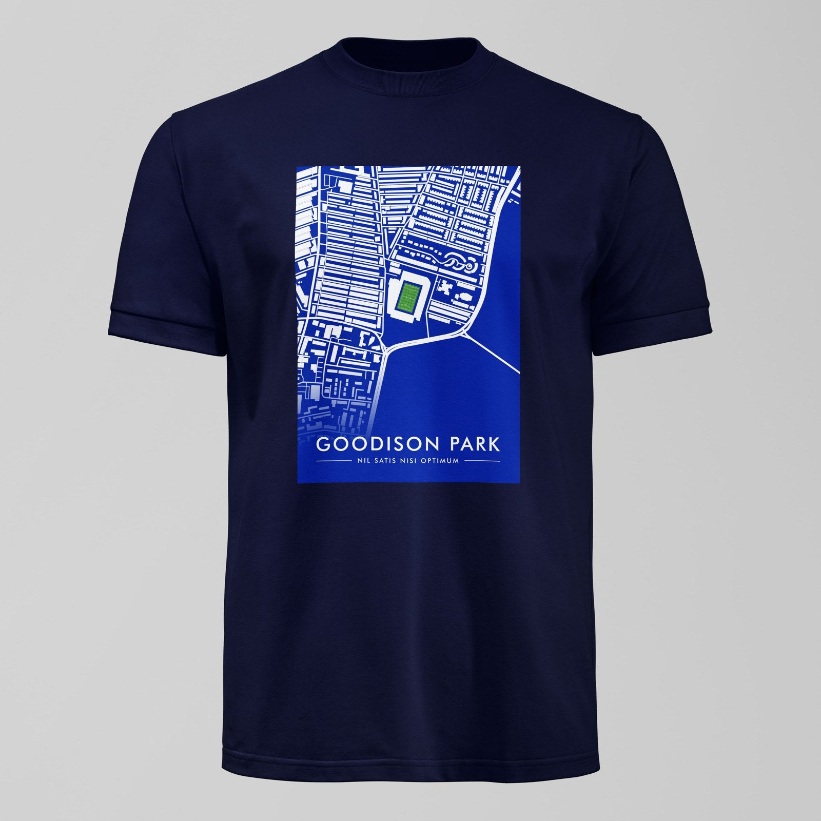 Goodison Park Map T-Shirt, alternate view. An Everton fan design by Forever Everton.