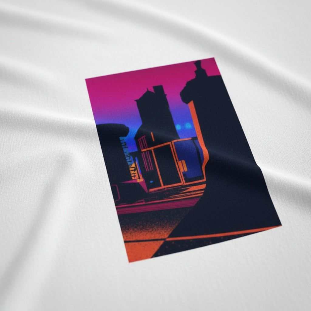 Print close-up on premium cotton. Bramley Moore at Twighlight T-Shirt. Forever Everton.