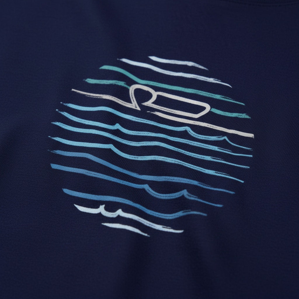 Print close-up on premium cotton. Royal Blue Mersey T-Shirt. Forever Everton.