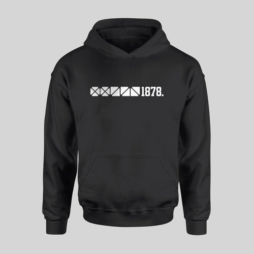 Everton 1878 Archibald Leitch Hoodie in Black by Forever Everton