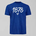 1878 Heart T-Shirt, alternate view. An Everton fan design by Forever Everton.