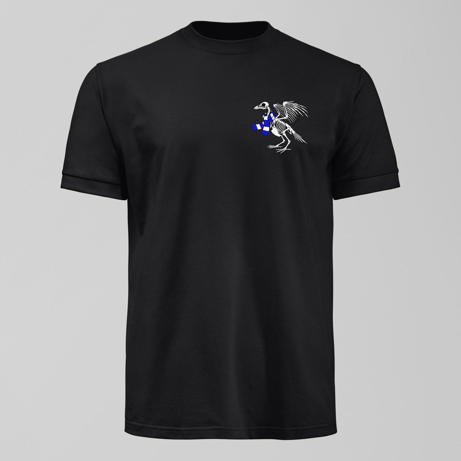 Goodison Pigeon T-Shirt, alternate view. An Everton fan design by Forever Everton.