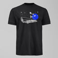 Bramley Moore New Dawn Christmas T-Shirt – Everton Stadium Santa & Snow. An Everton fan design by Forever Everton.