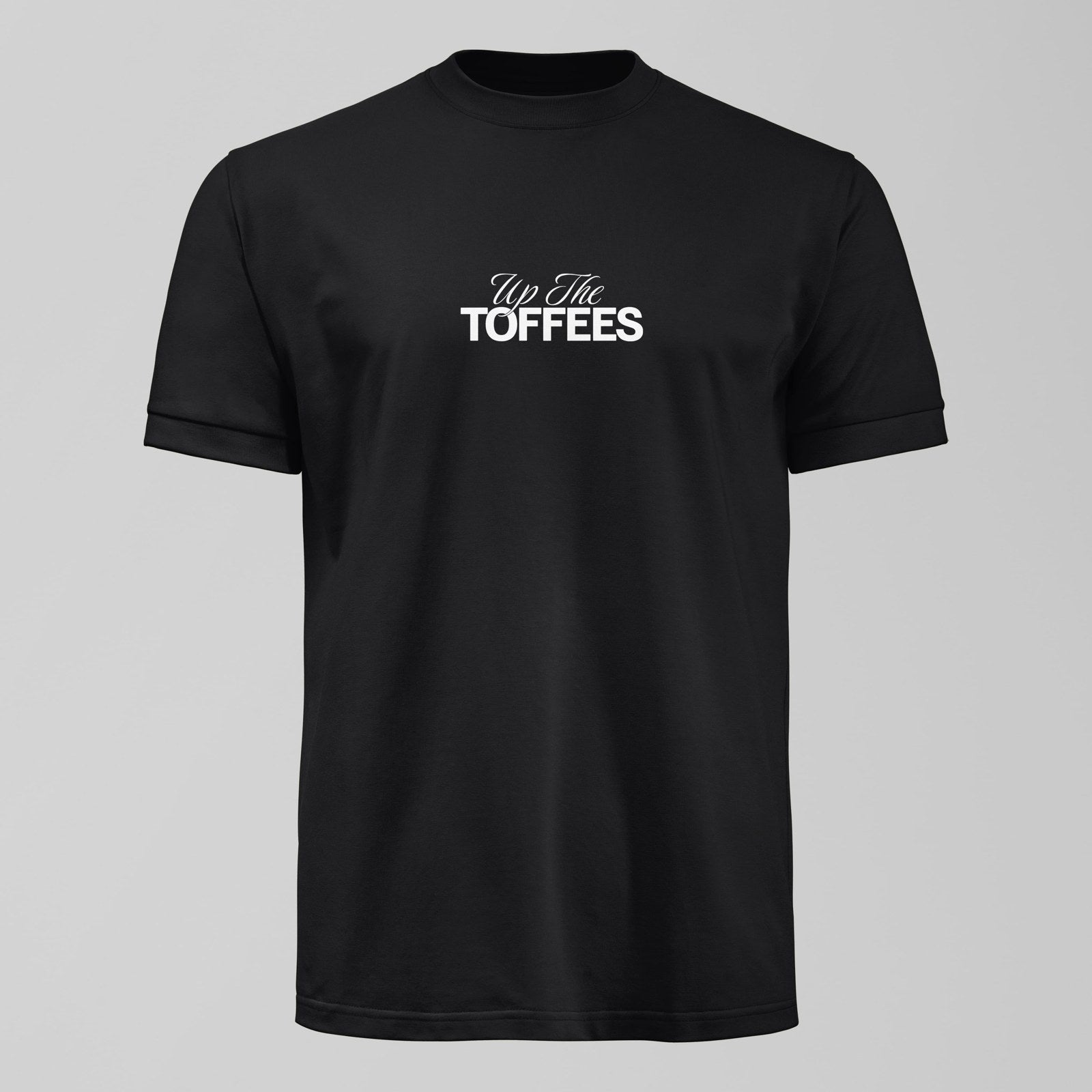 Up The Toffees Script T-Shirt, alternate view. An Everton fan design by Forever Everton.