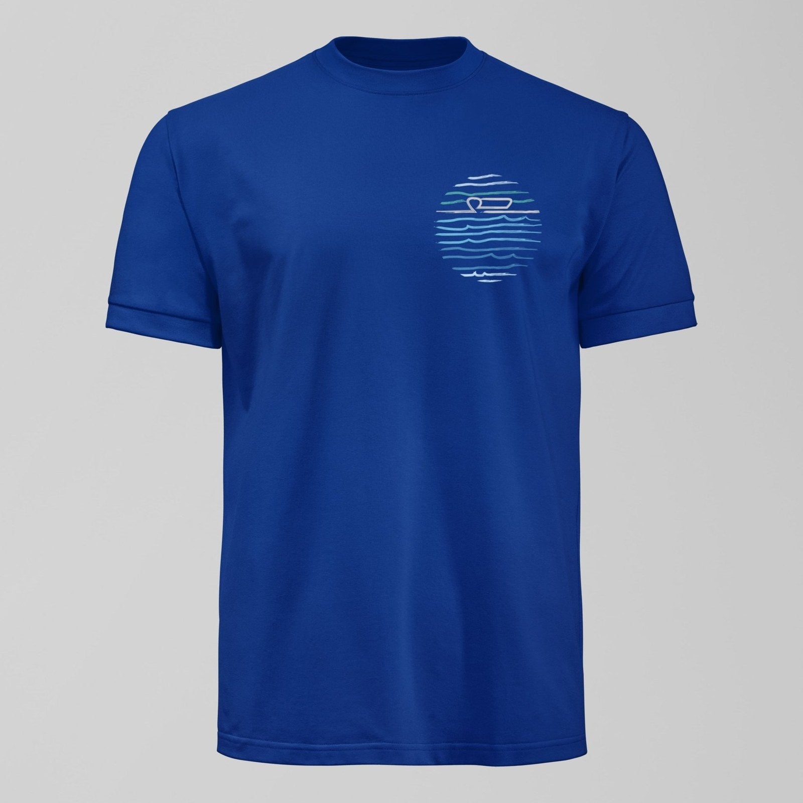 Royal Blue Mersey Small Design T-Shirt, alternate view. An Everton fan design by Forever Everton.