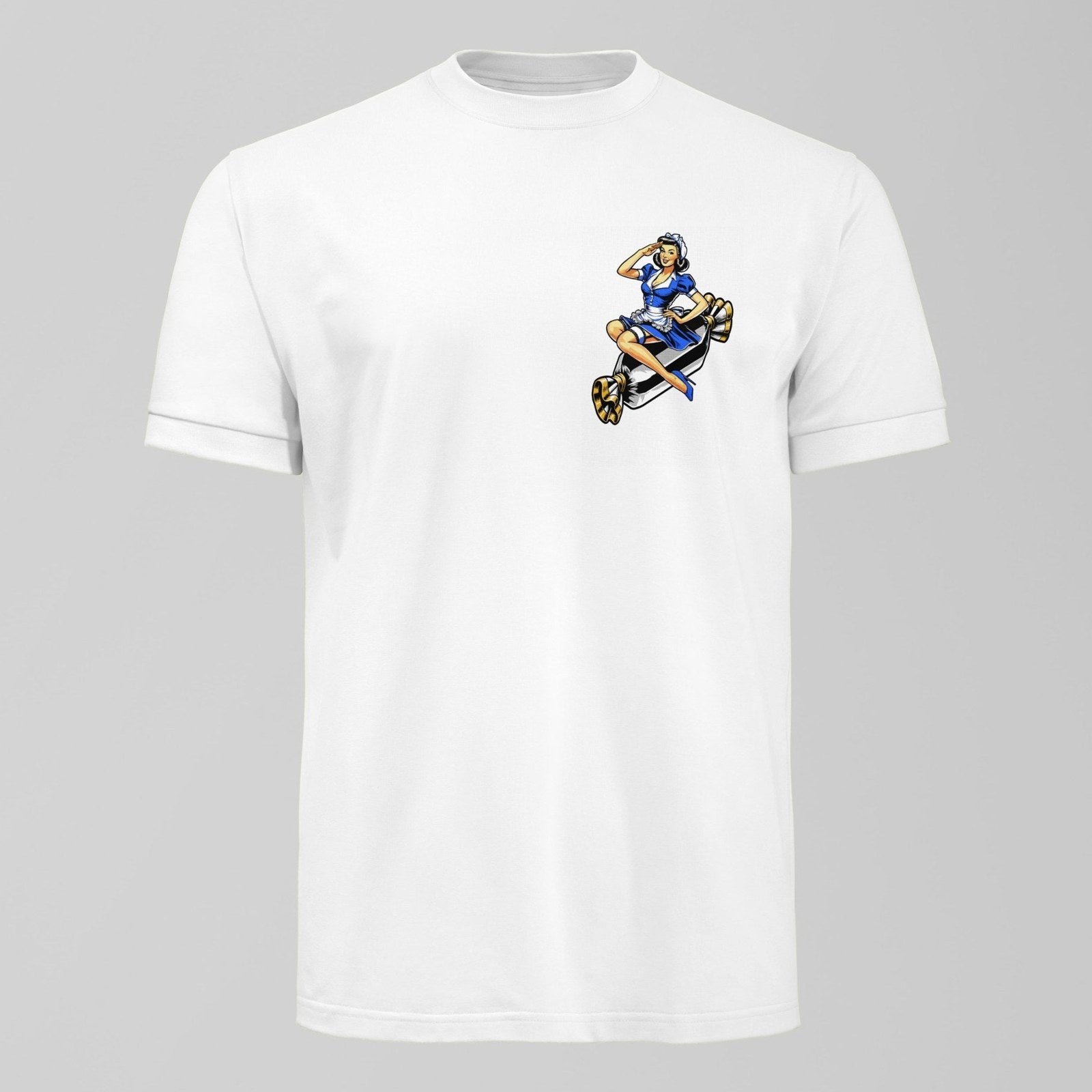 Toffee Lady Small Design T-Shirt, alternate view. An Everton fan design by Forever Everton.