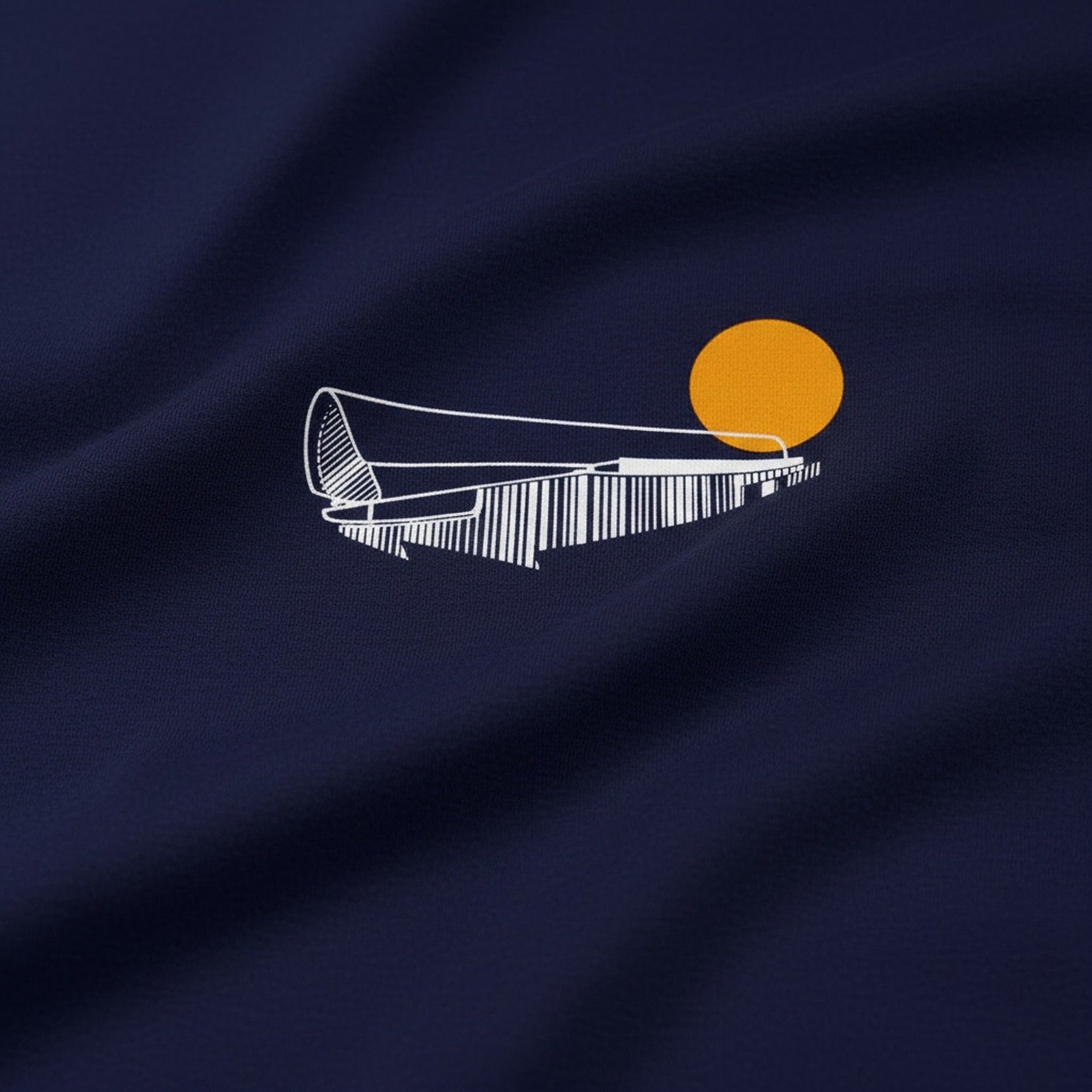 Print close-up on premium cotton. Bramley Moore New Dawn Small Design T-Shirt. Forever Everton.