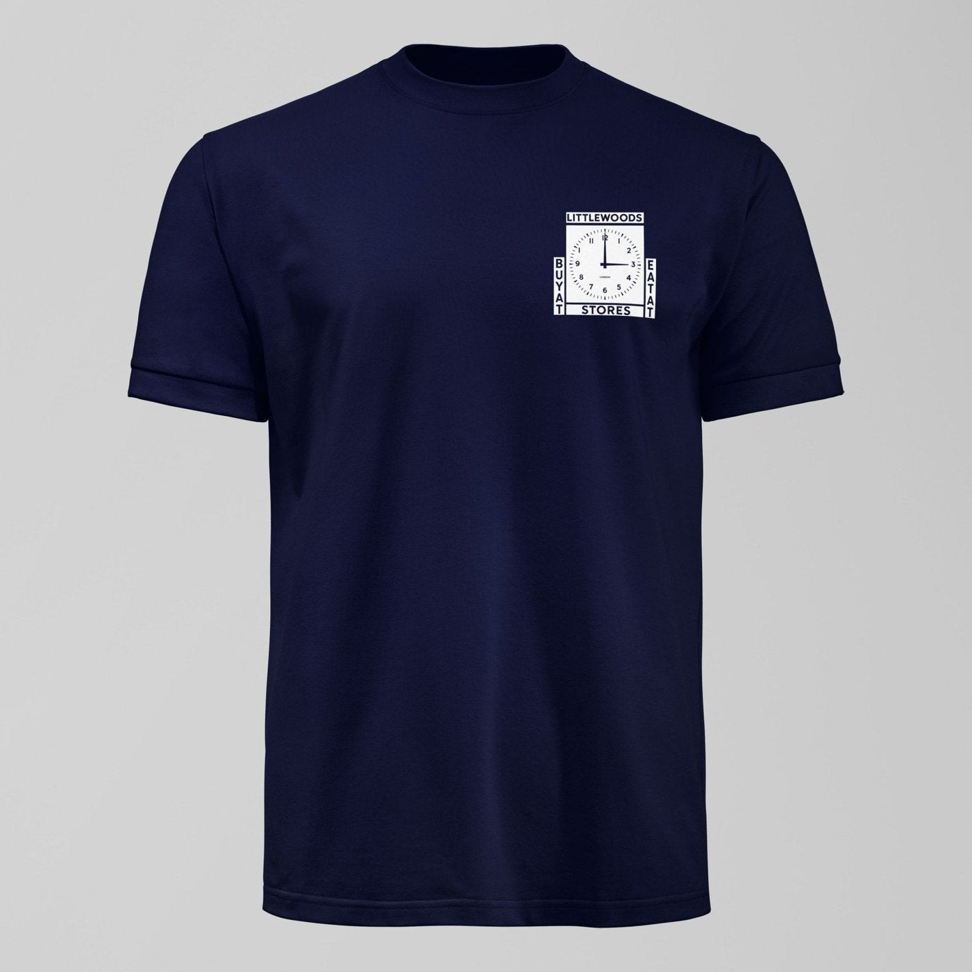 The Everton Clock Small Design T-Shirt. An Everton fan design by Forever Everton.