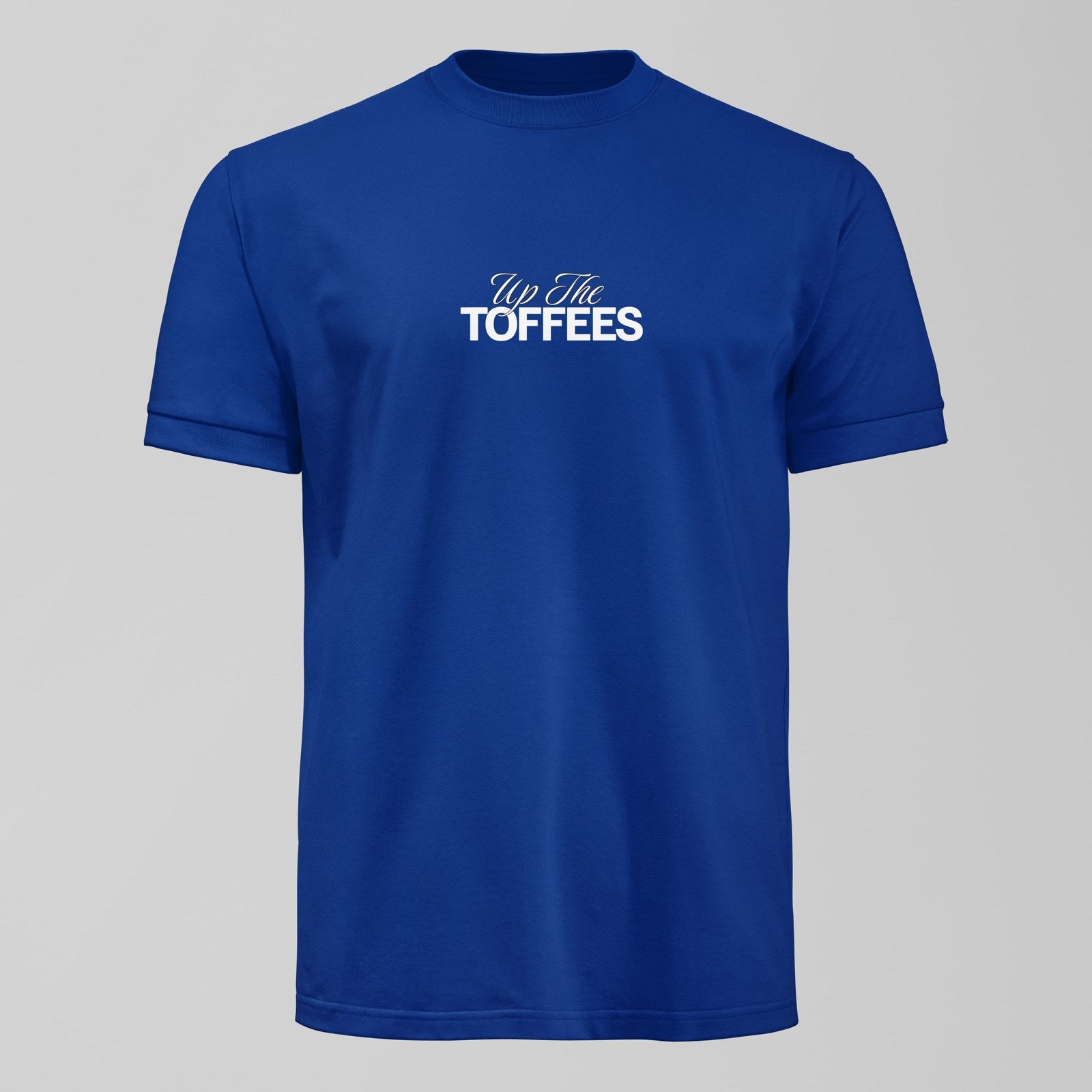 Up The Toffees Script T-Shirt, alternate view. An Everton fan design by Forever Everton.