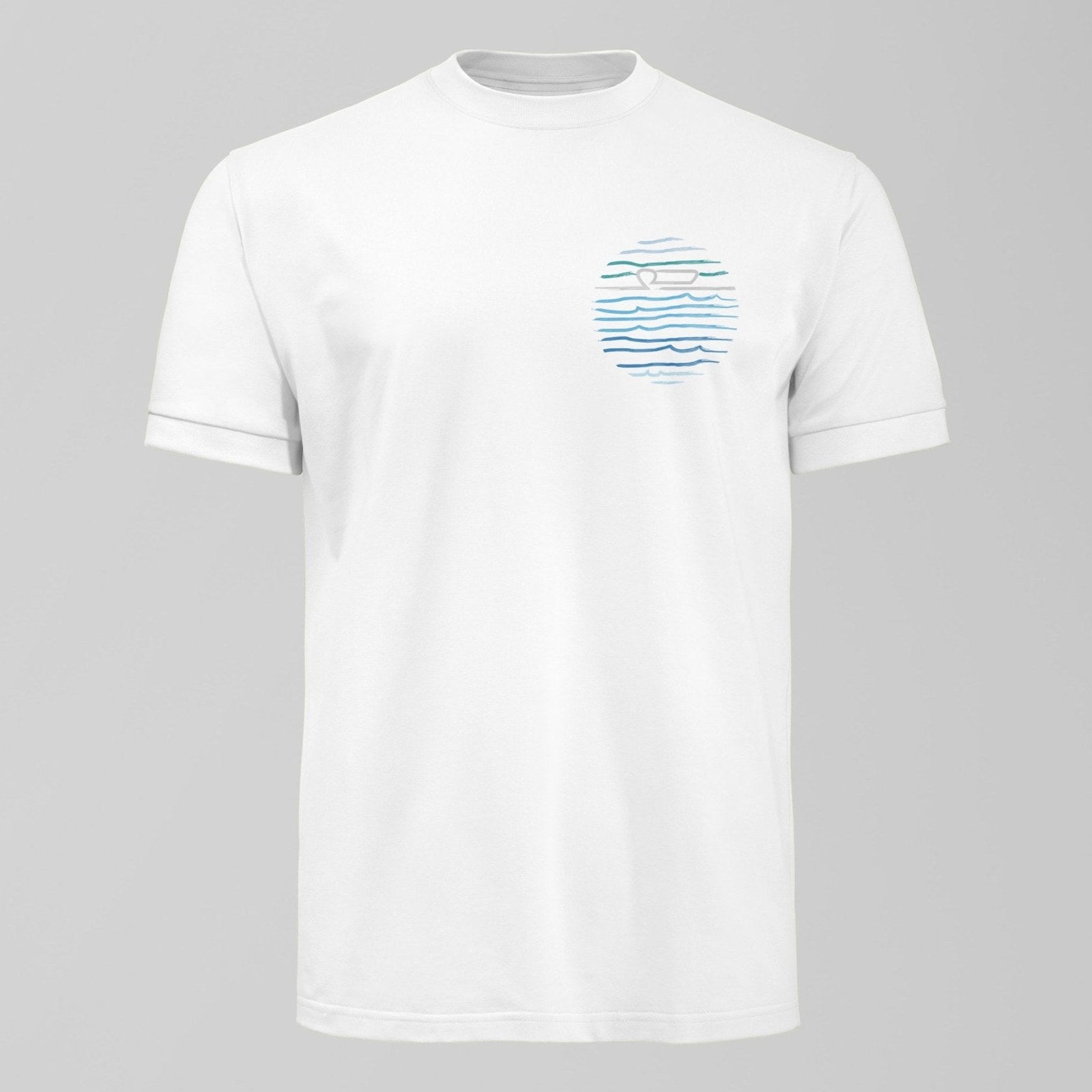 Royal Blue Mersey Small Design T-Shirt, alternate view. An Everton fan design by Forever Everton.
