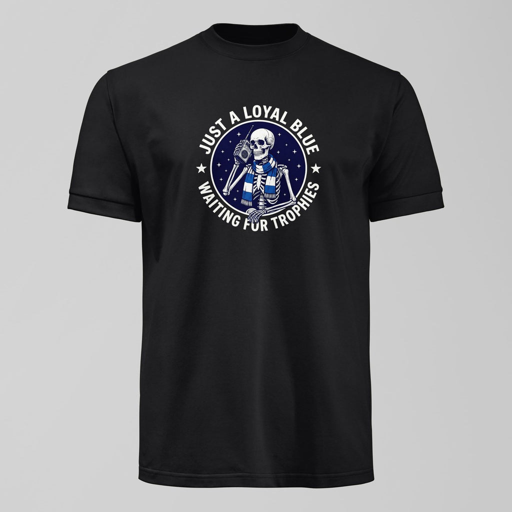 Waiting For Trophies T-Shirt. An Everton fan design by Forever Everton.