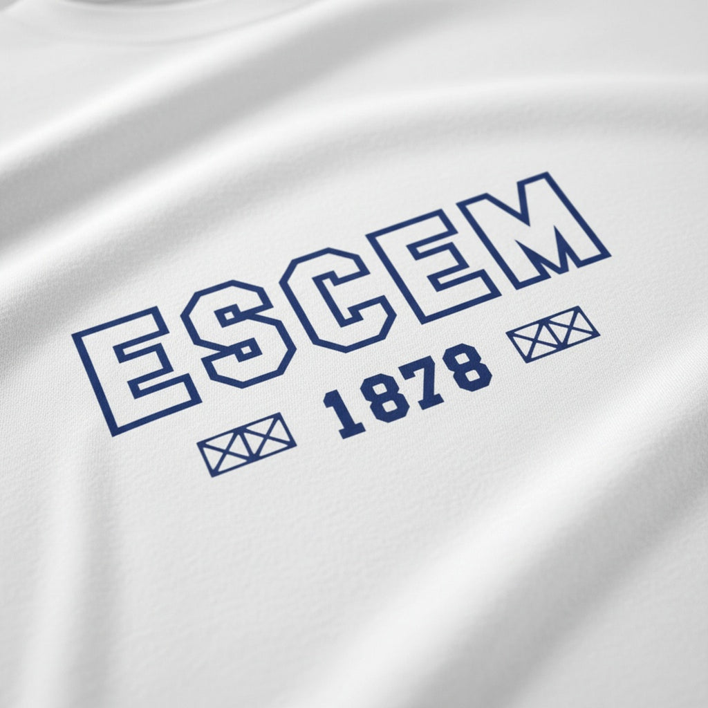 Print close-up on premium cotton. ESCEM - Acronym White T-Shirt. Forever Everton.