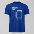 Goodison Park Blueprint T-Shirt. An Everton fan design by Forever Everton.