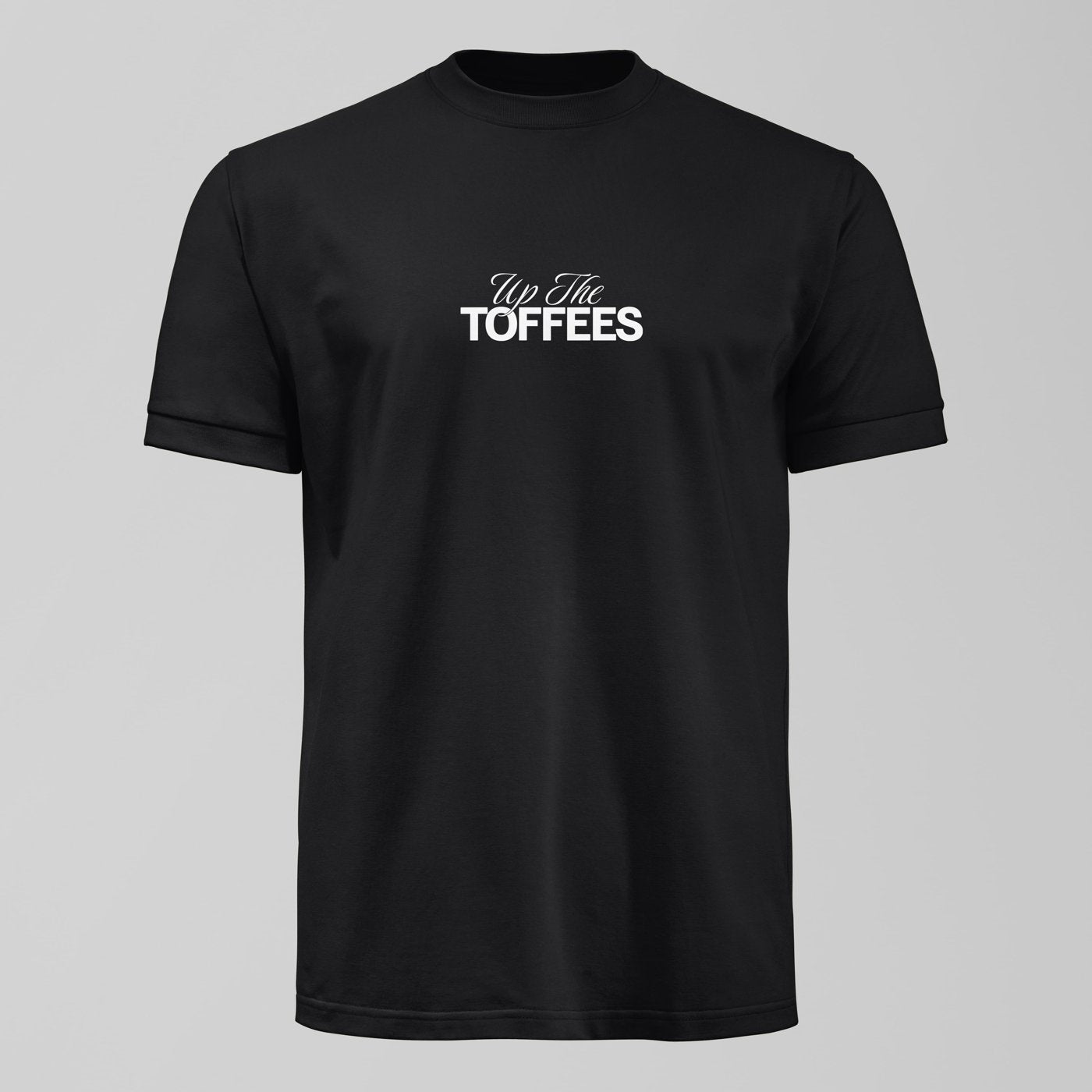 Up The Toffees Script T-Shirt. An Everton fan design by Forever Everton.