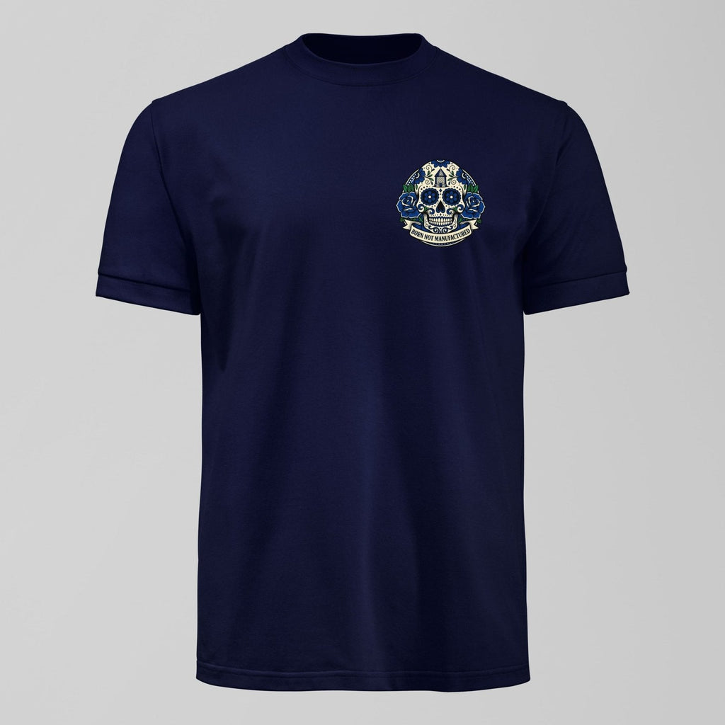 Everton Born Not Manufactured Small Design T-Shirt in Navy by Forever Everton