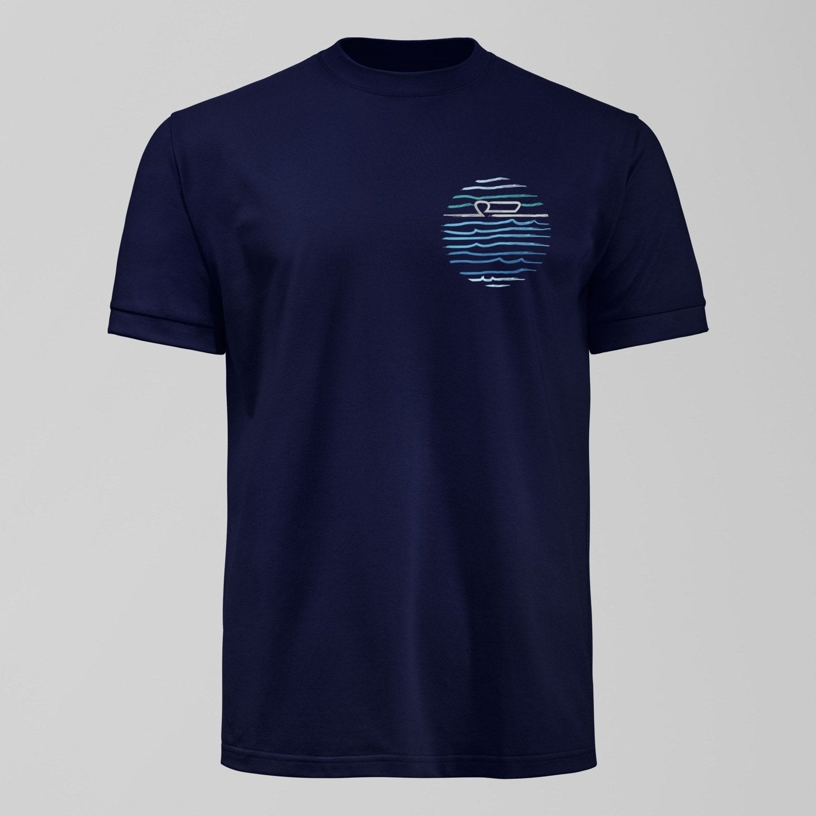 Royal Blue Mersey Small Design T-Shirt, alternate view. An Everton fan design by Forever Everton.