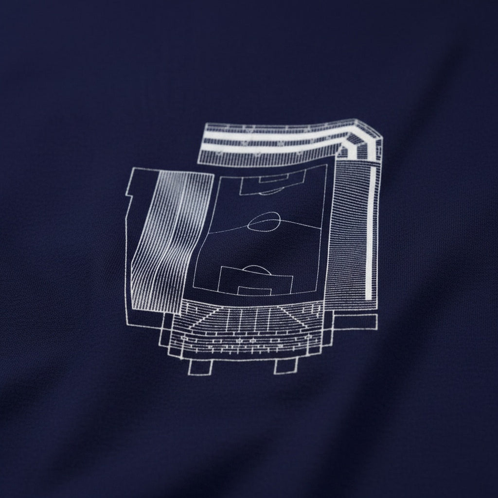 Print close-up on premium cotton. Goodison Park Small Design T-Shirt. Forever Everton.