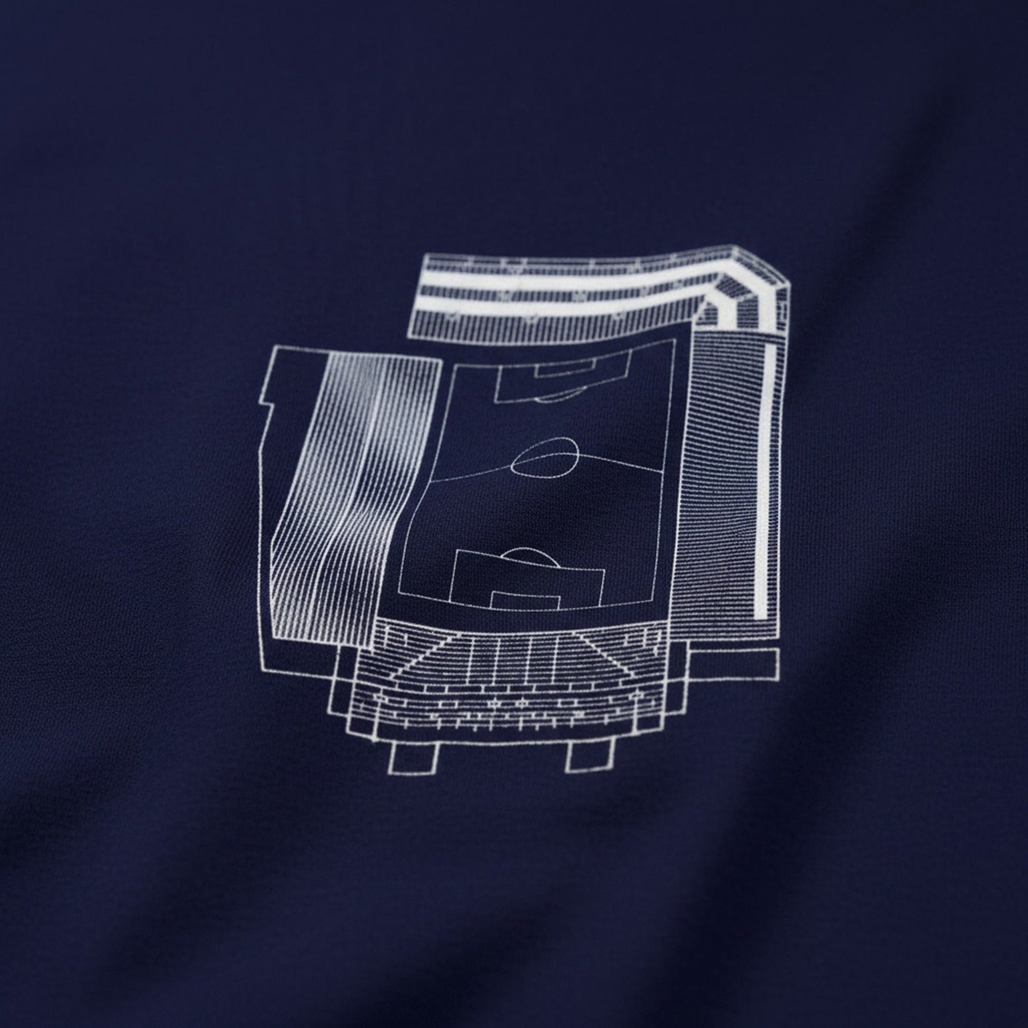 Print close-up on premium cotton. Goodison Park Small Design T-Shirt. Forever Everton.