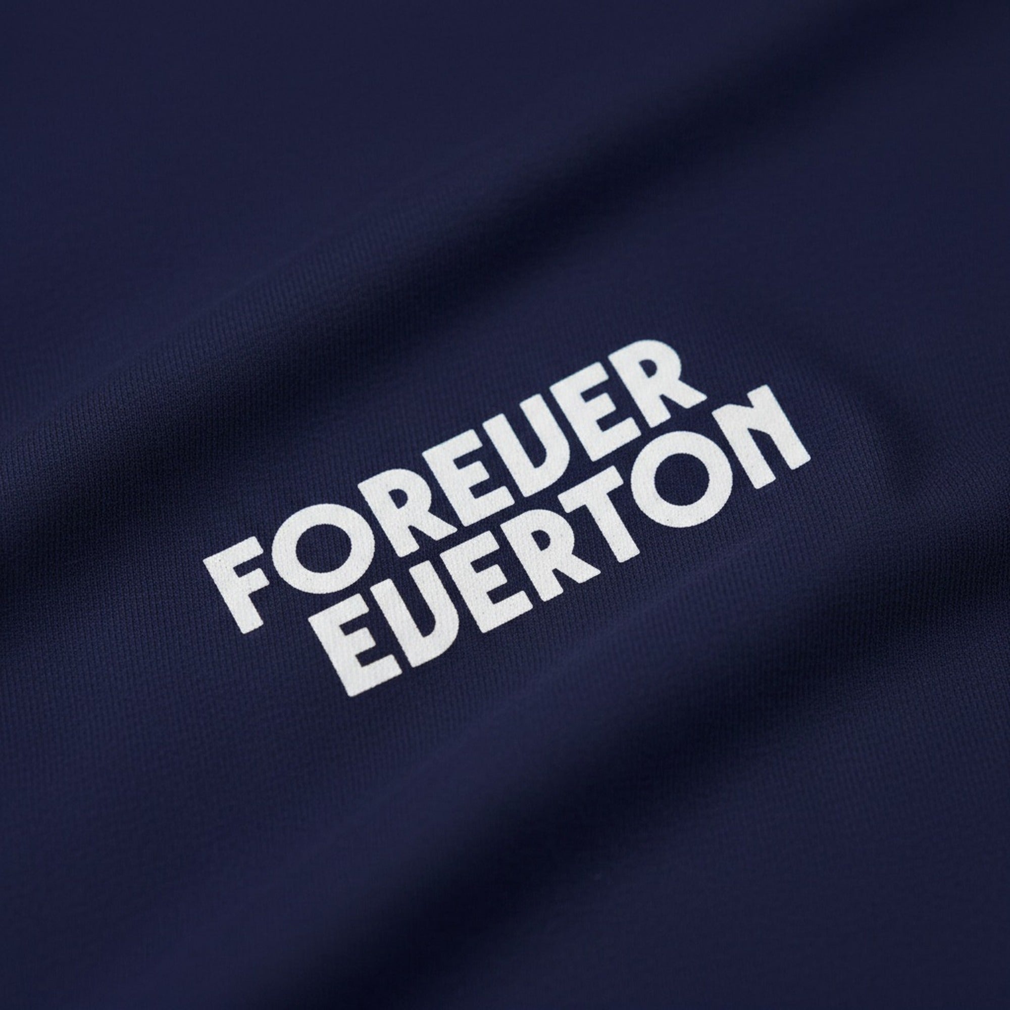 Print close-up on premium cotton. Kids Dark Forever Everton Small Logo White Design T-Shirt. Forever Everton.