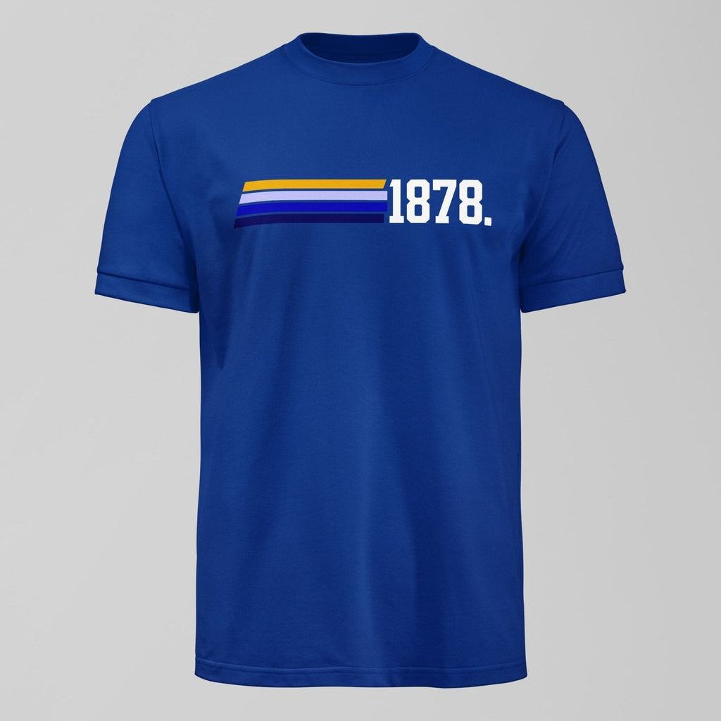 1878 Stripes T-Shirt, alternate view. An Everton fan design by Forever Everton.