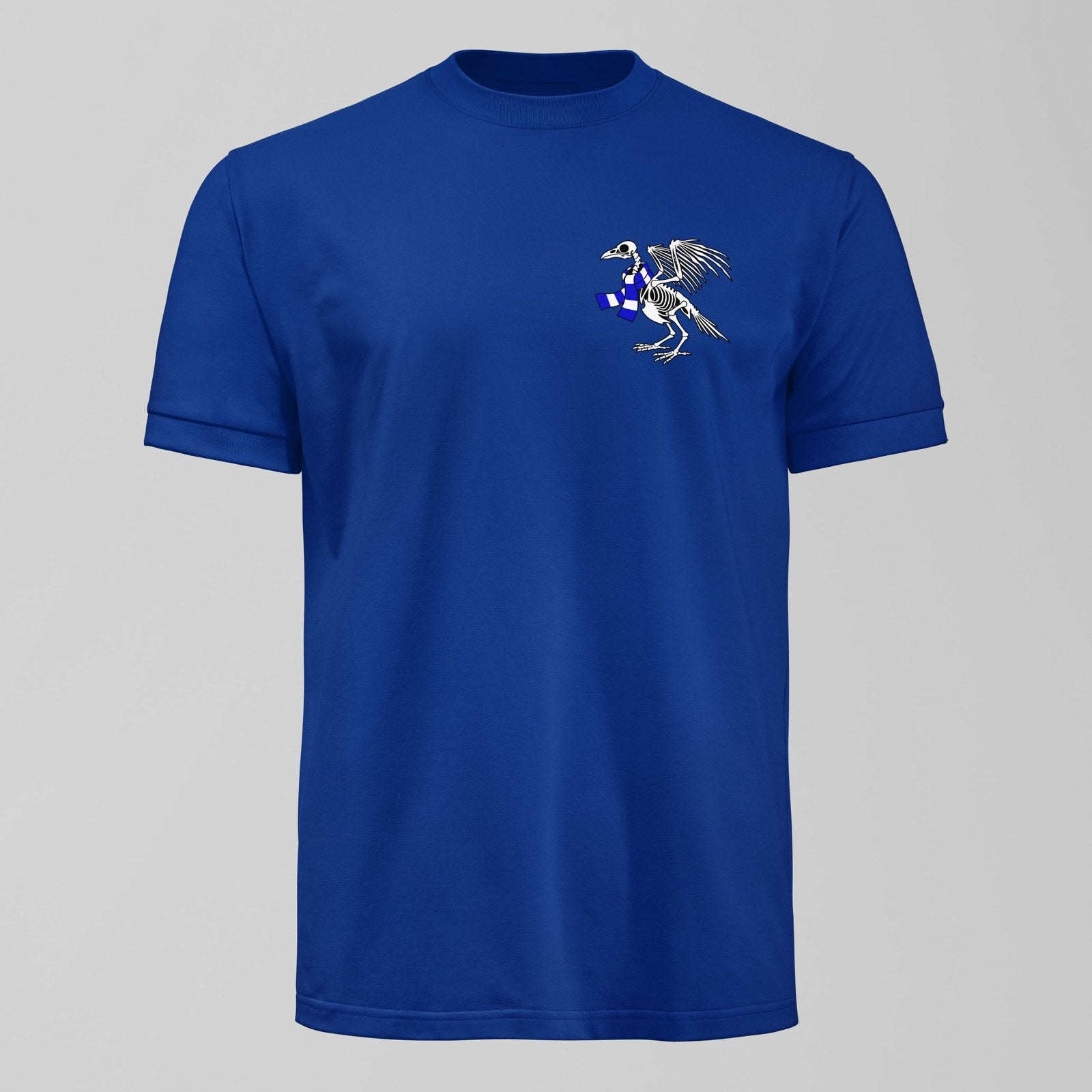 Goodison Pigeon T-Shirt, alternate view. An Everton fan design by Forever Everton.