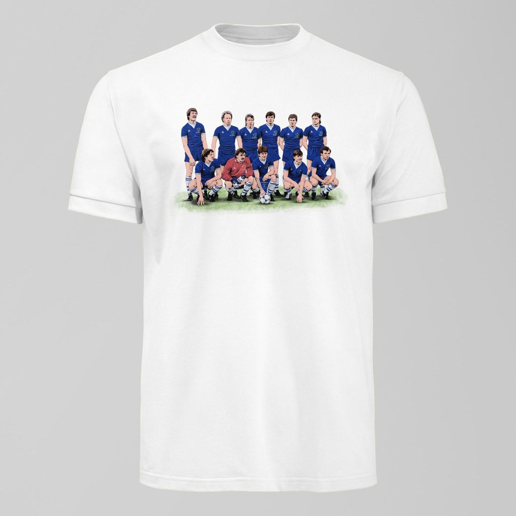Everton 1985 ECWC Final Lineup T-shirt. An Everton fan design by Forever Everton.