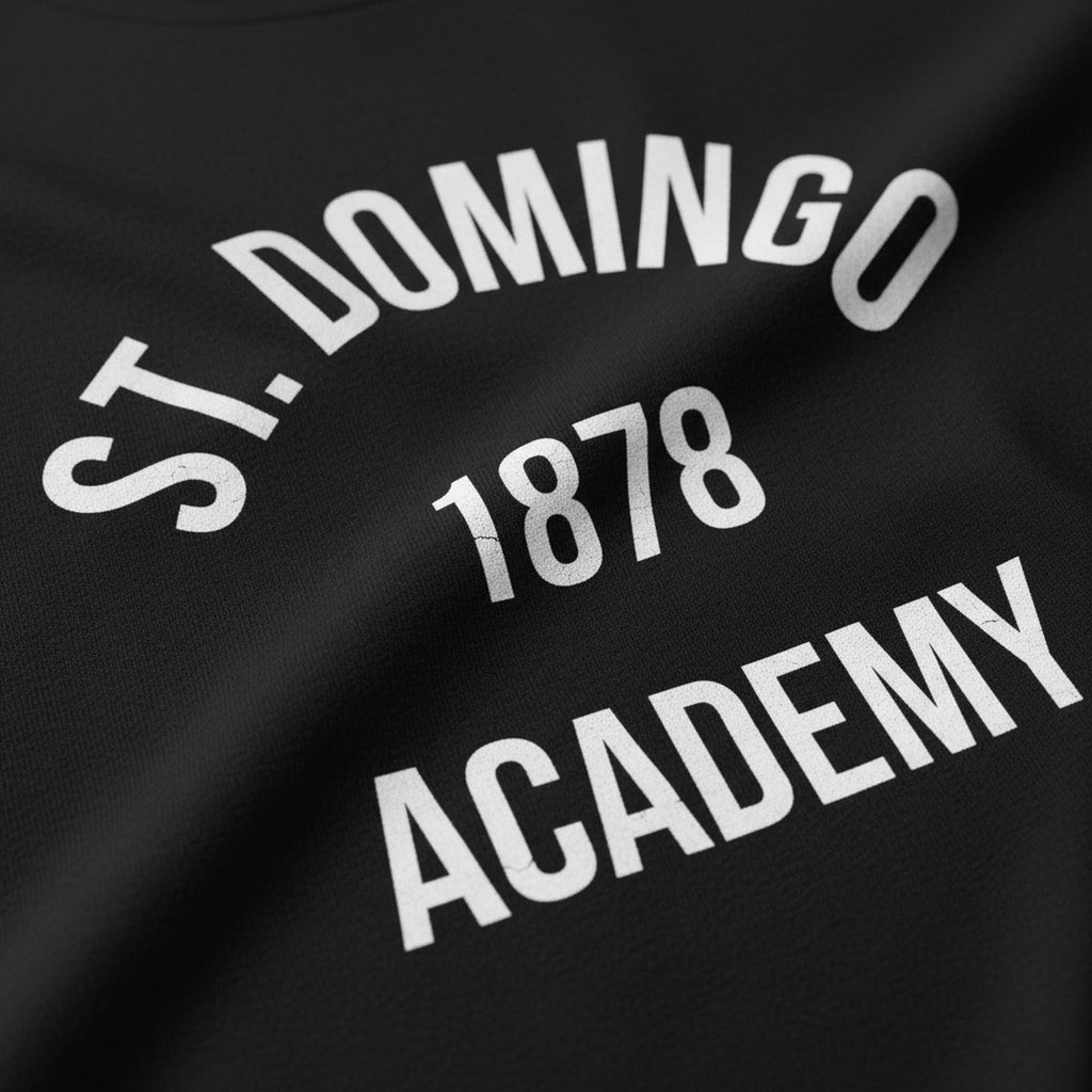 Print close-up on premium cotton. St Domingo Academy T-Shirt. Forever Everton.