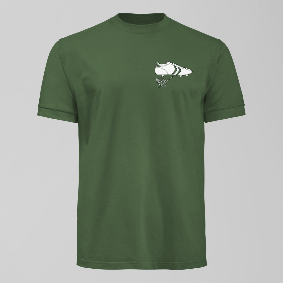 Alan Ball's Famous White Boots Small Design T-Shirt in Green by Forever Everton