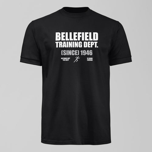 Bellefield Training Dept T-Shirt, alternate view. An Everton fan design by Forever Everton.