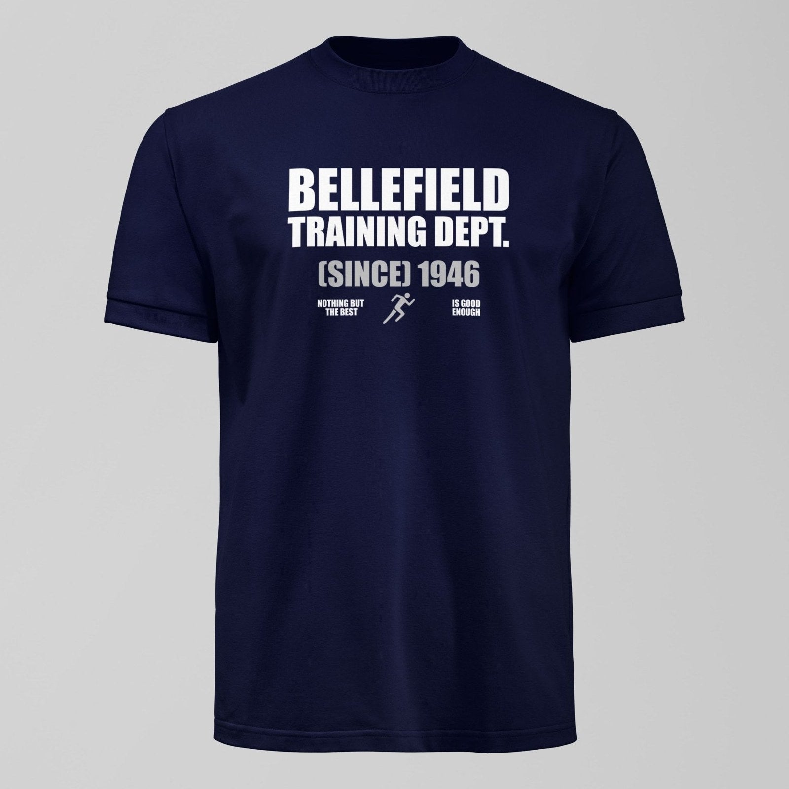 Bellefield Training Dept T-Shirt, alternate view. An Everton fan design by Forever Everton.