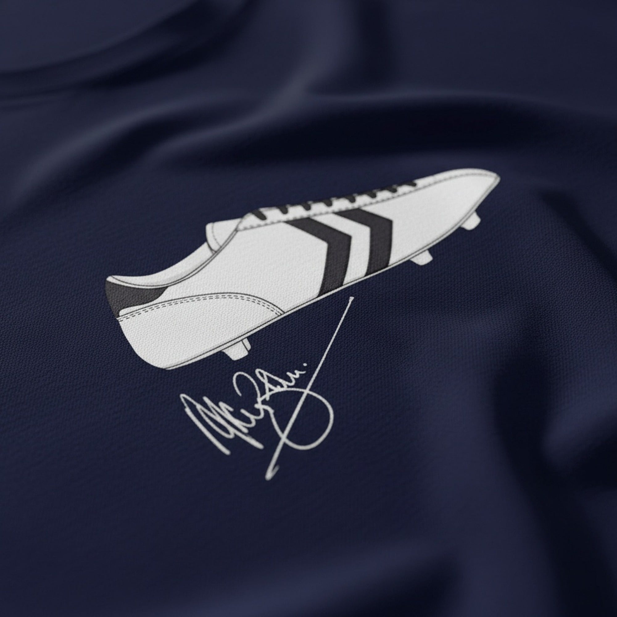 Print close-up on premium cotton. Alan Ball's Famous White Boots T-Shirt. Forever Everton.