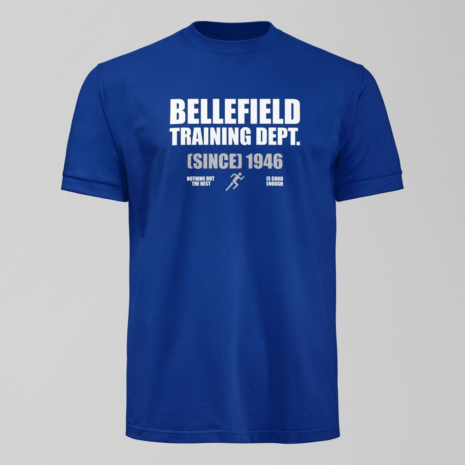 Bellefield Training Dept T-Shirt, alternate view. An Everton fan design by Forever Everton.