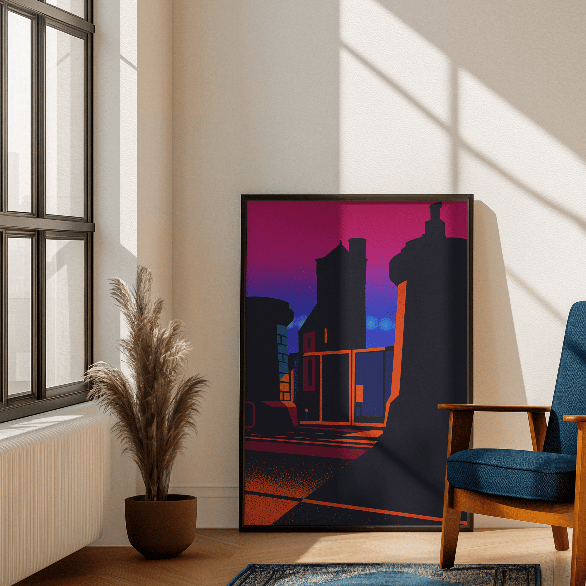 Bramley - Moore Abstract Gates At Twilight Print - Forever Everton