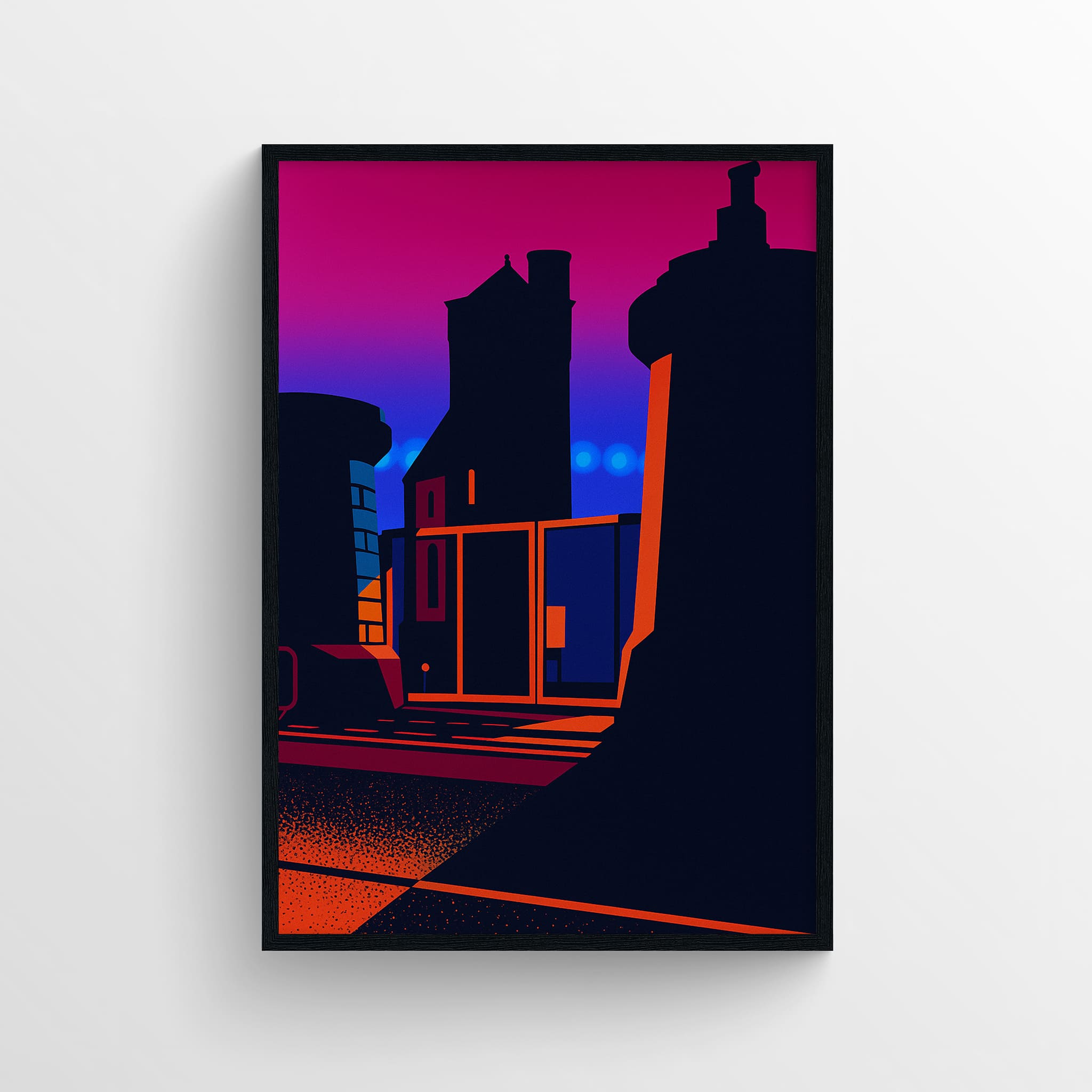 Bramley - Moore Abstract Gates At Twilight Print - Forever Everton