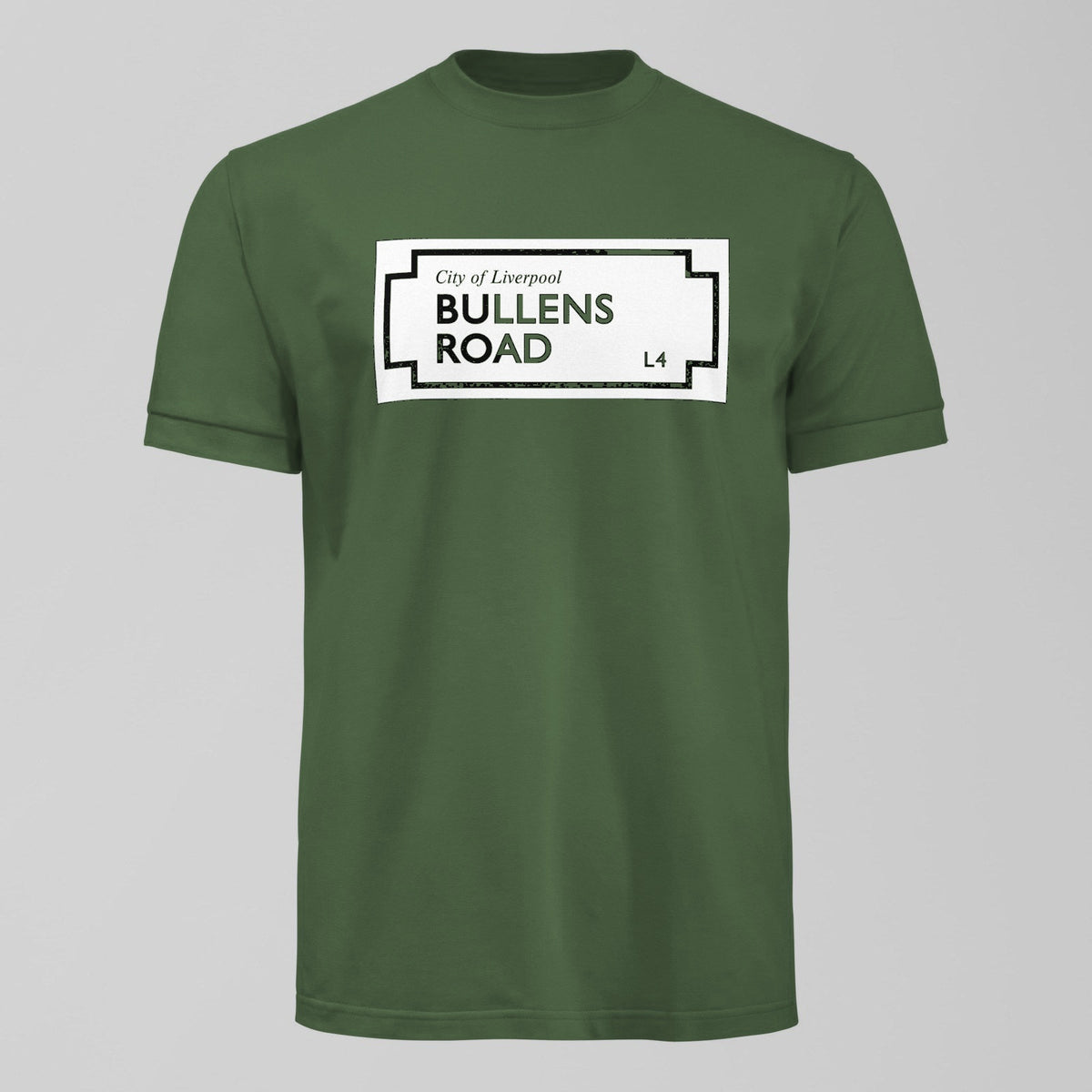 Bullens Road Street Sign T-Shirt in Green by Forever Everton
