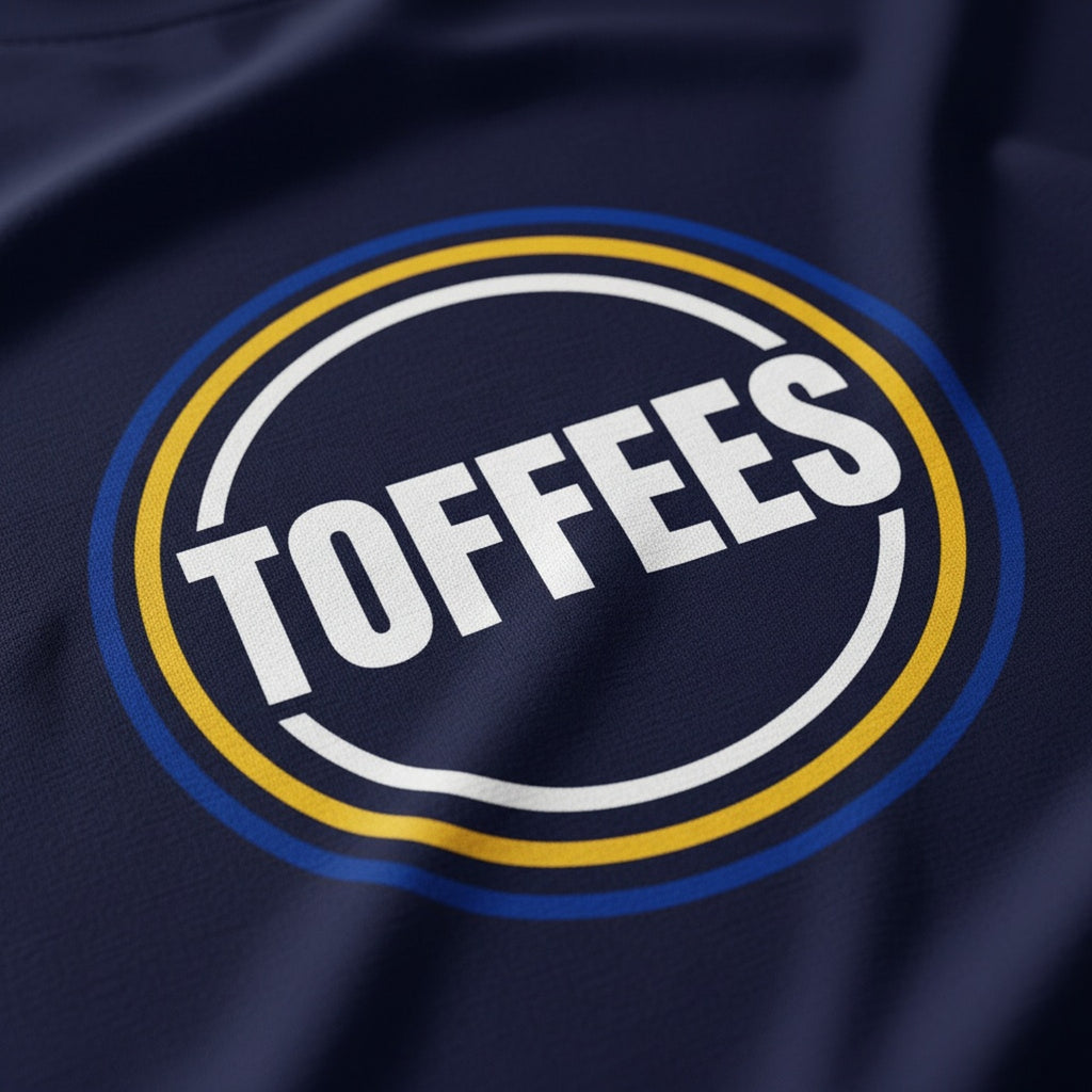 Print close-up on premium cotton. Toffees Circle T-Shirt. Forever Everton.