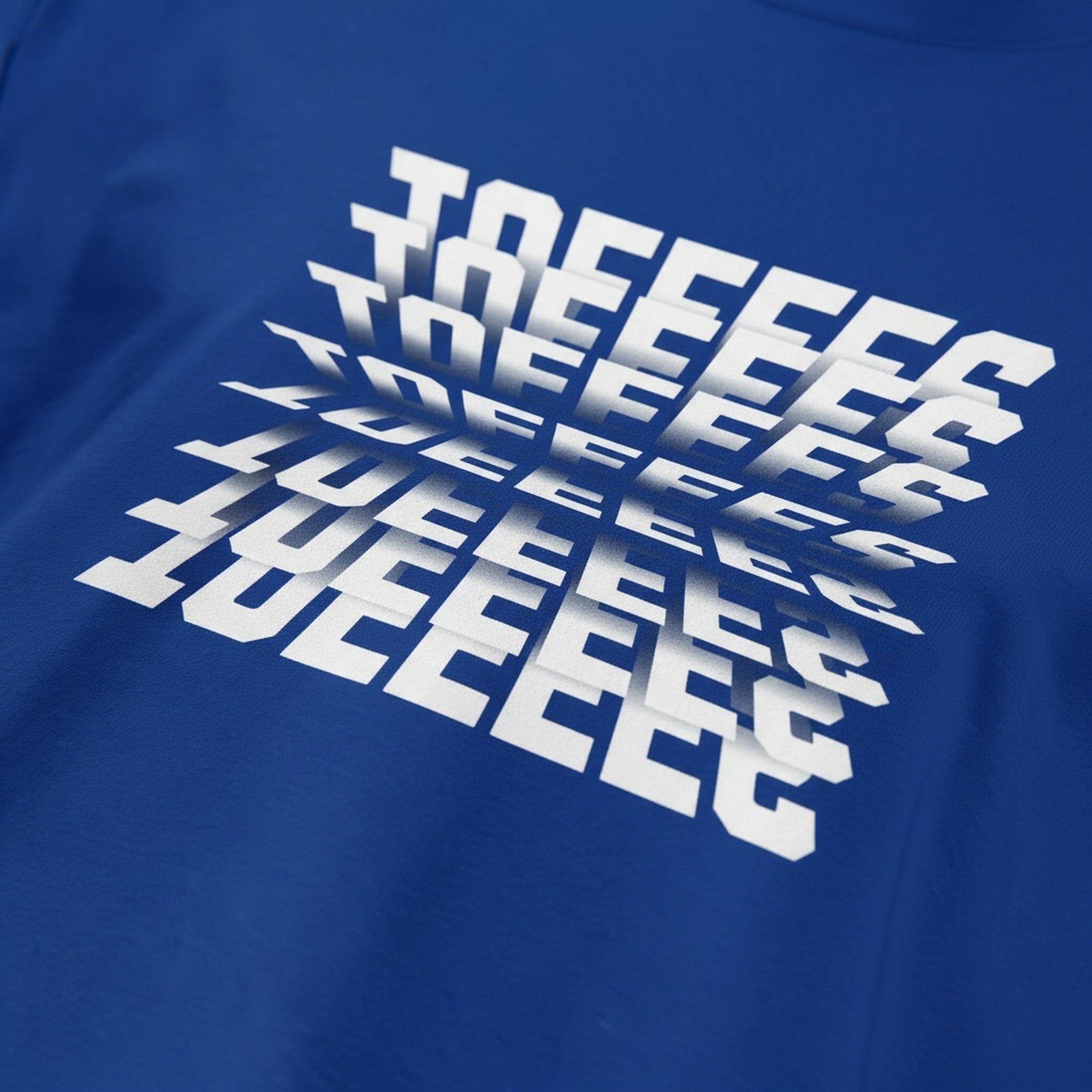 Print close-up on premium cotton. Toffees Flip T-Shirt. Forever Everton.