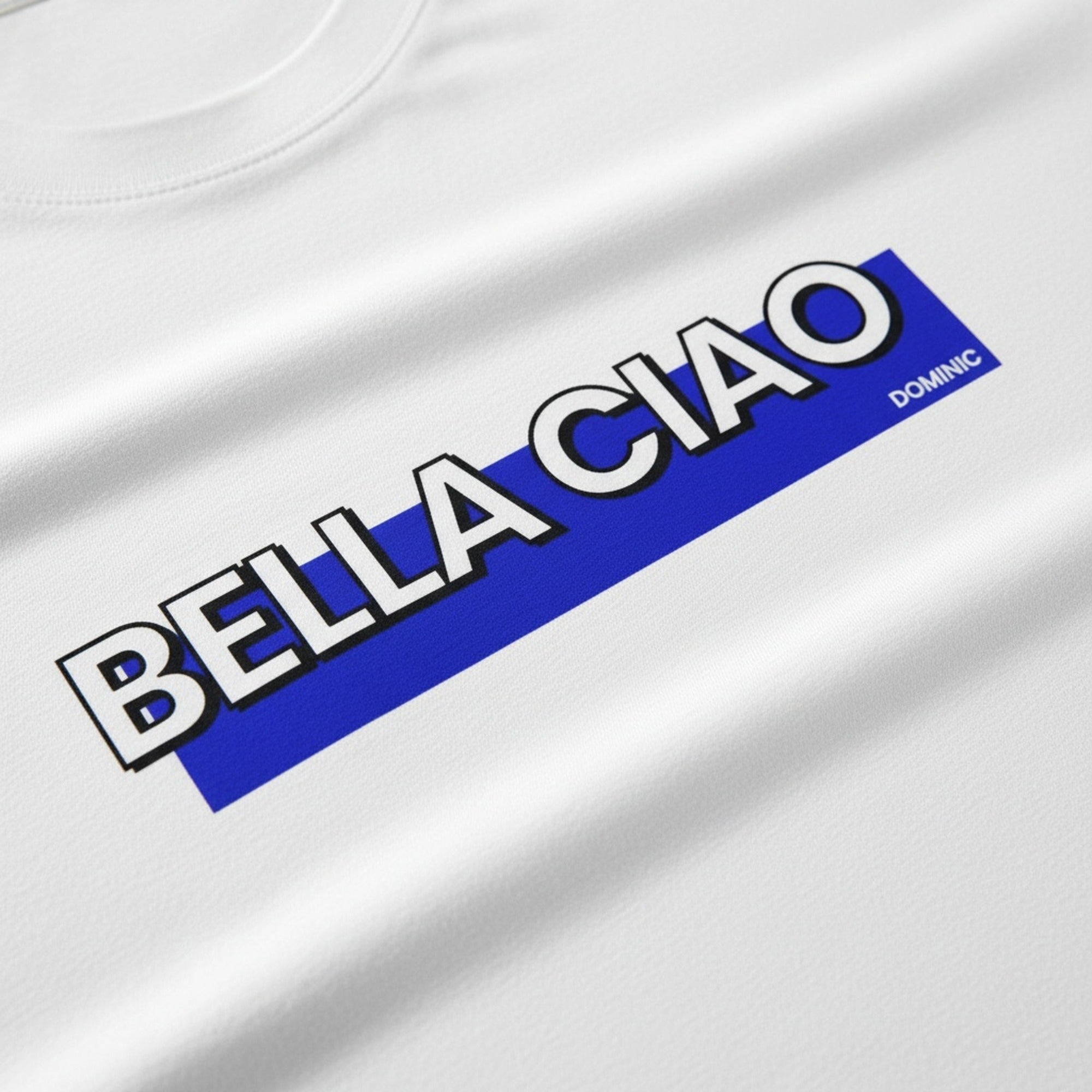 Print close-up on premium cotton. DCL Bella Ciao T-Shirt. Forever Everton.