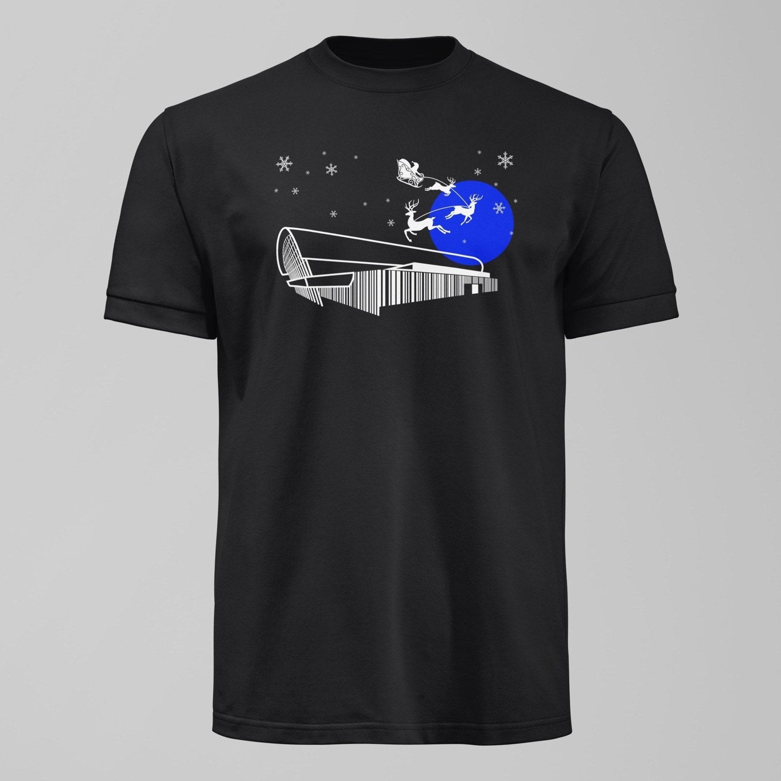 Bramley Moore New Dawn Christmas T-Shirt – Everton Stadium Santa & Snow
