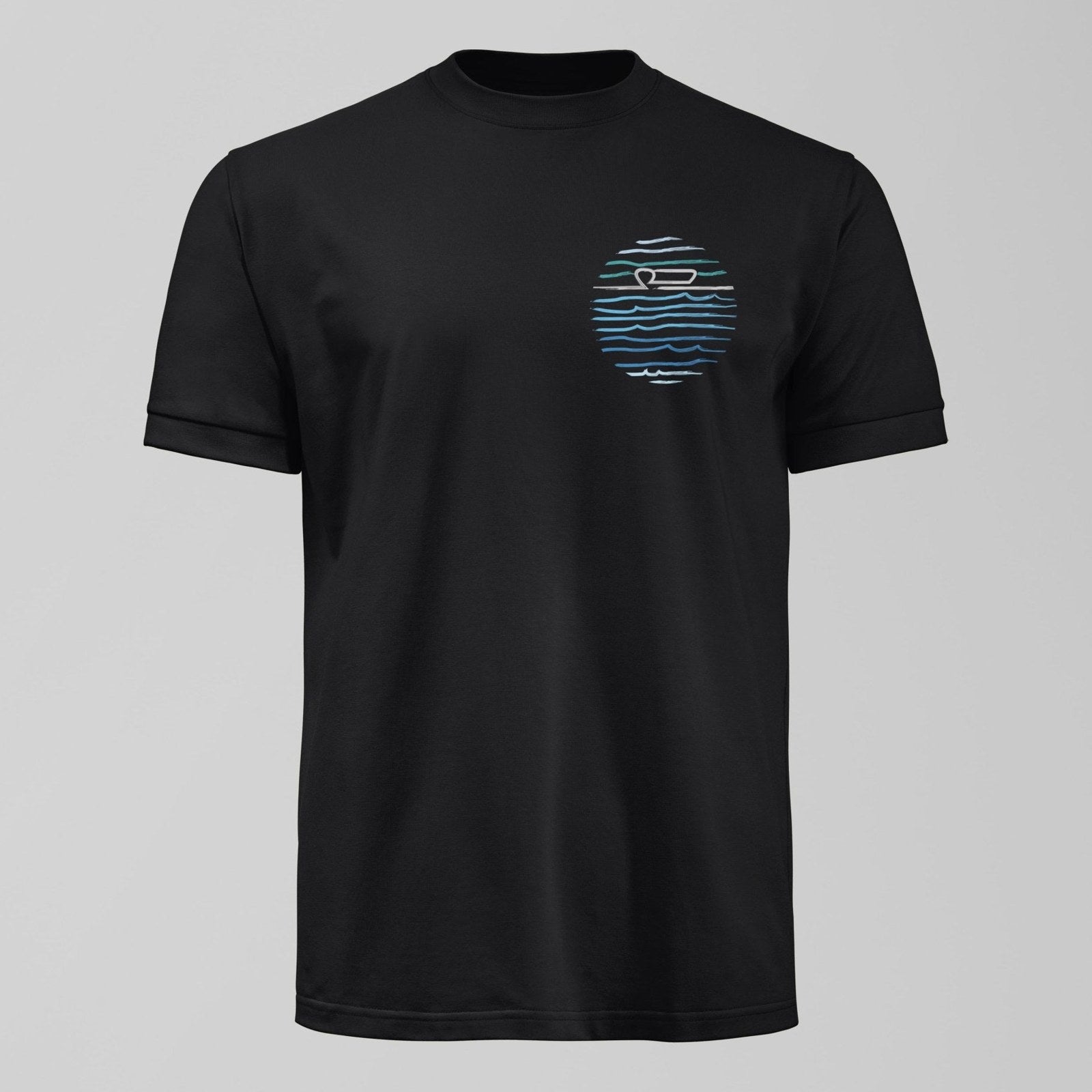 Royal Blue Mersey Small Design T-Shirt, alternate view. An Everton fan design by Forever Everton.
