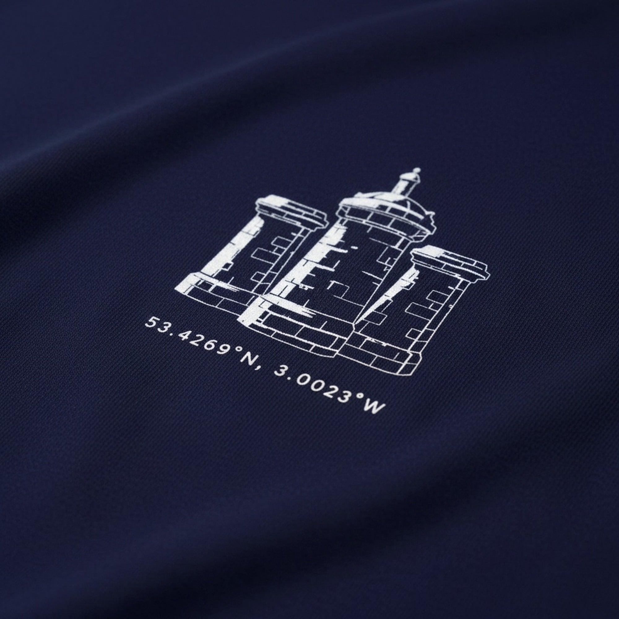 Print close-up on premium cotton. Bramley Moore Gates Small Design T-Shirt. Forever Everton.