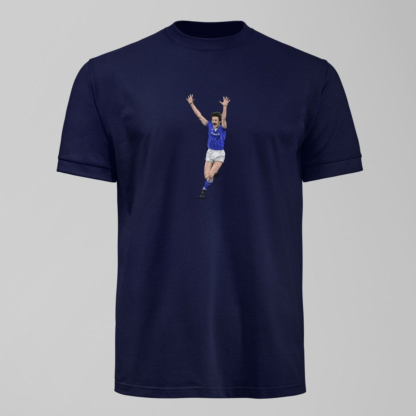 Derek Mountfield 1985 Legend T-Shirt. An Everton fan design by Forever Everton.