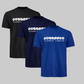 Dark Archibald Leitch Everton t-shirt 3-pack in navy, black and blue