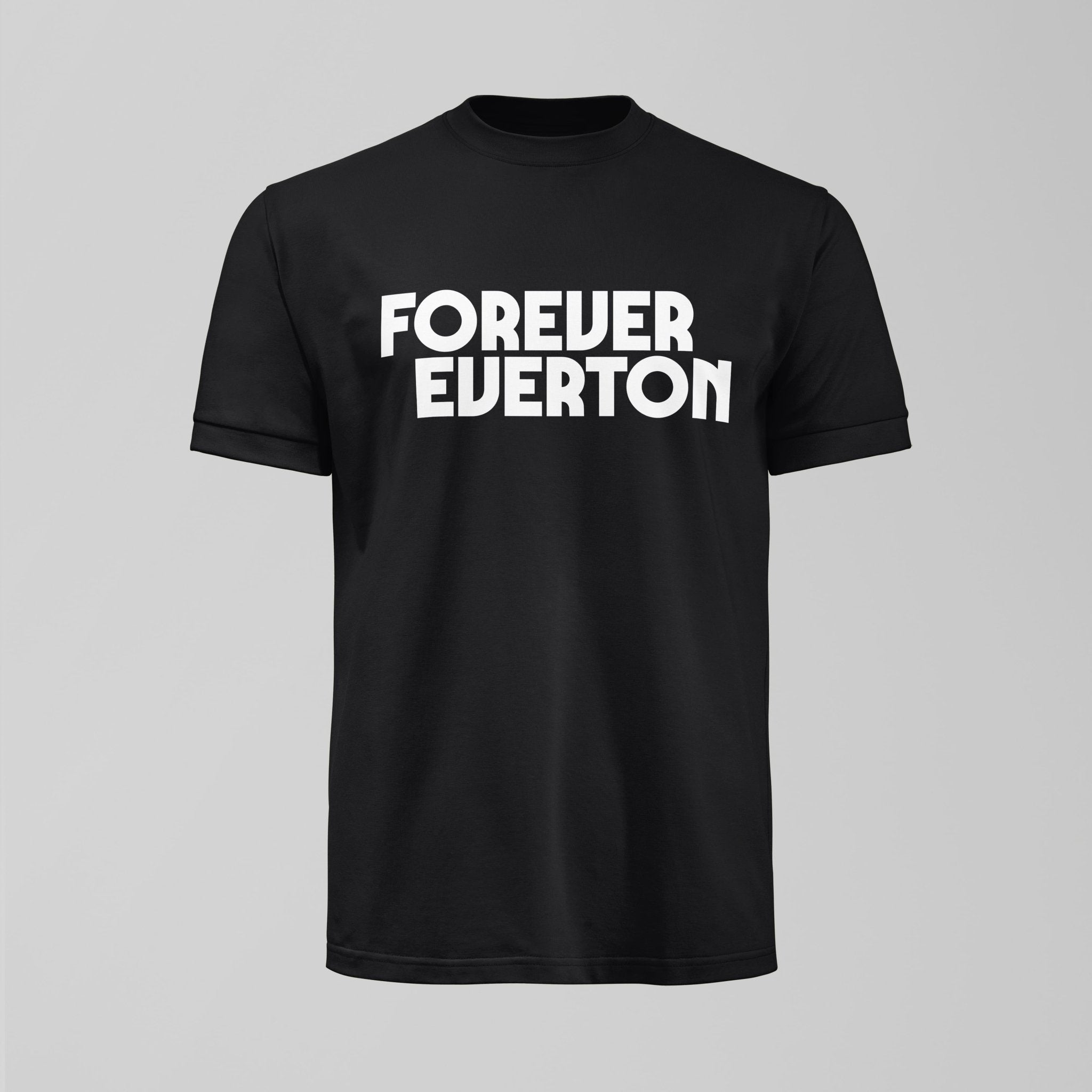 Dark Forever Everton Large Logo White Design T-Shirt - Forever Everton