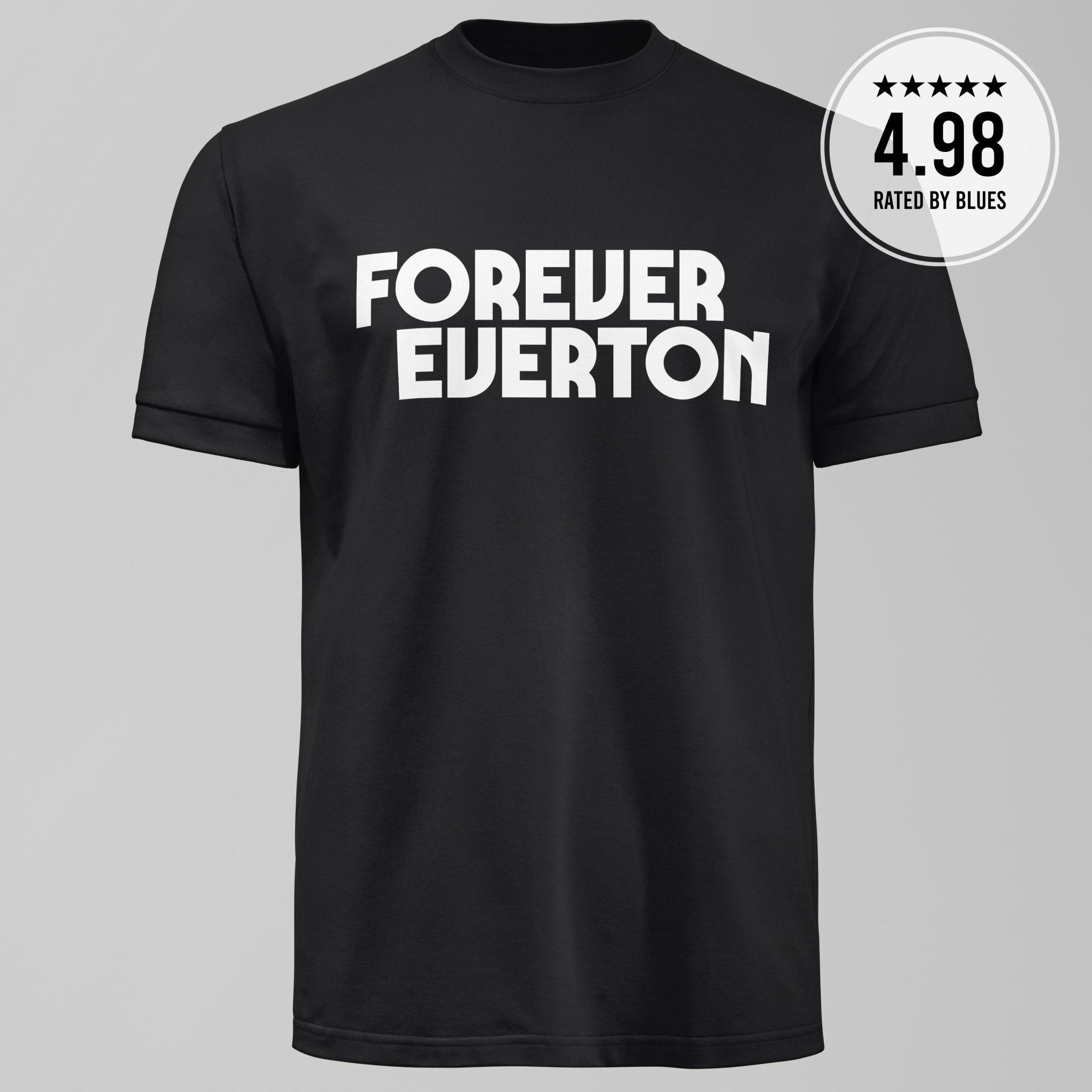 Dark Forever Everton Large Logo White Design T-Shirt - Forever Everton
